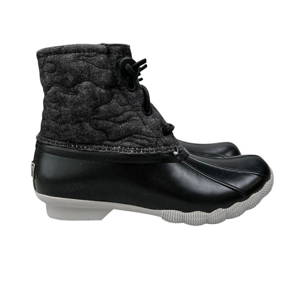 Sperry Top-Sider Saltwater Quilt Camo Black Duck Boots Women's Size 5 M